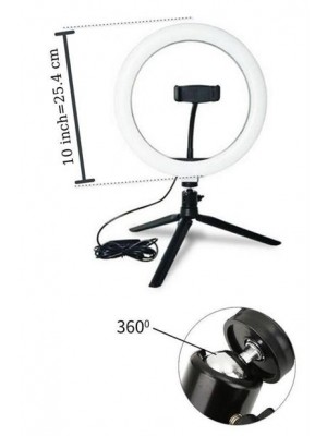 BUFFER® 10inç 26cm Youtube Instagram Tiktok Selfie  Stüdyo Video Fotoğraf Ring Light  Tripod Led Hal