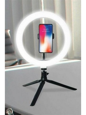 BUFFER® 10inç 26cm Youtube Instagram Tiktok Selfie  Stüdyo Video Fotoğraf Ring Light  Tripod Led Hal