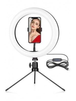 BUFFER® 10inç 26cm Youtube Instagram Tiktok Selfie  Stüdyo Video Fotoğraf Ring Light  Tripod Led Hal