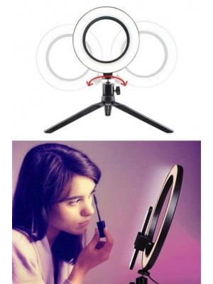 BUFFER® 10inç 26cm Youtube Instagram Tiktok Selfie  Stüdyo Video Fotoğraf Ring Light  Tripod Led Hal