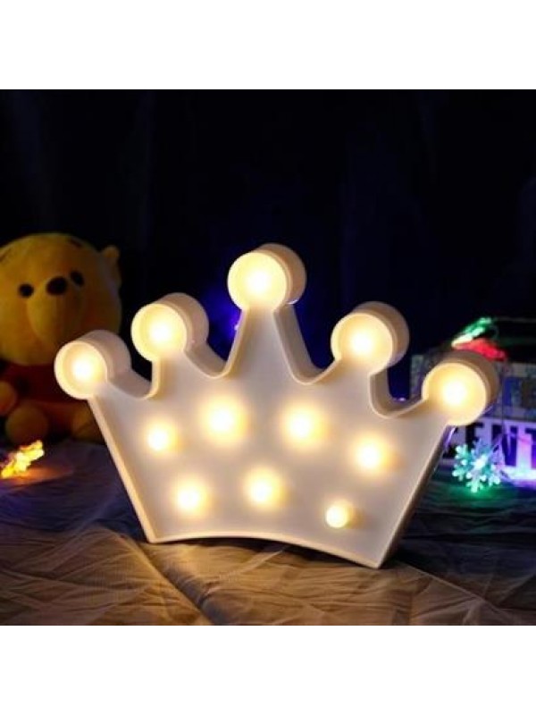 BUFFER® 3D Dekoratif Pilli Kraliçe Tacı Model Led Masa ve Gece Lambası