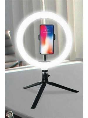 BUFFER® 8inç 20cm Youtube Instagram Tiktok Selfie  Stüdyo Video Fotoğraf Ring Light  Tripod Led Halk