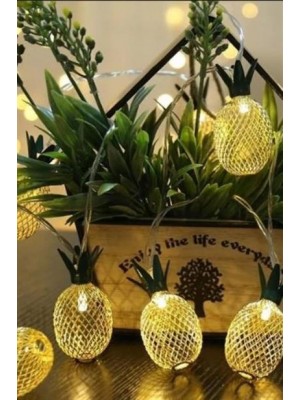 BUFFER® Dekoratif Pilli Pineapple Ananas Pilli Şerit Led Işık (1 Metre)