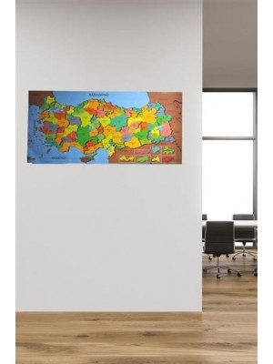 BUFFER® Renkli Türkiye Haritası Manyetik Yapıştırıcı Gerektirmeyen Duvar Stickerı 118 CM * 56 CM